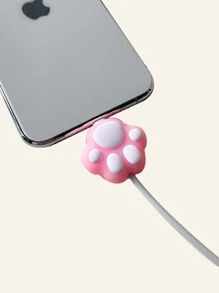 Cat Claw Design Data Cable Protector - White - View 2