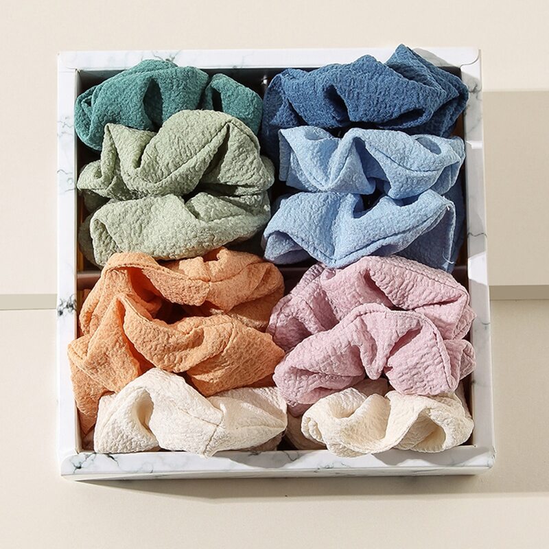 

12pcs Scrunchie With Box, Multicolor