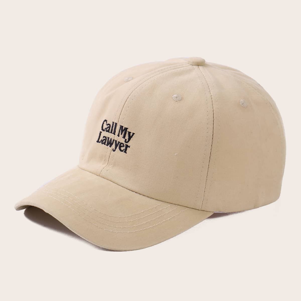 

Guys Slogan Embroidery Baseball Cap, Beige