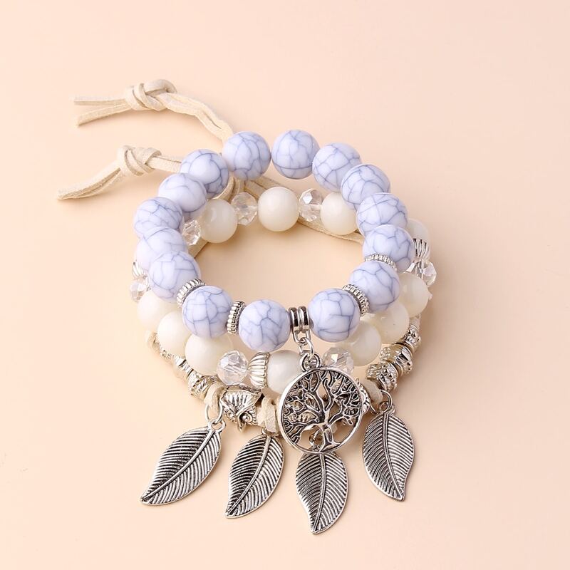 

3pcs Beaded Bracelet, Multicolor