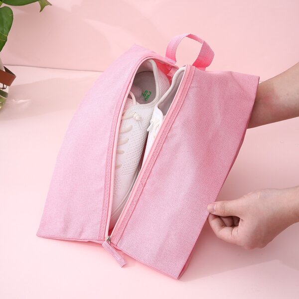 

1pc Plain Shoes Storage Bag, Pink