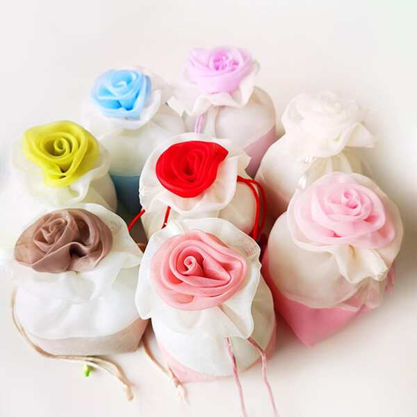 

2pcs Flower Design Random Color Storage Bag, Multicolor