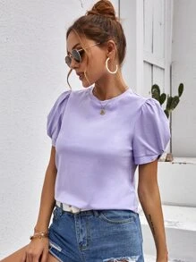 SHEIN Clasi Top de manga farol - Lila Púrpura - Ver 1