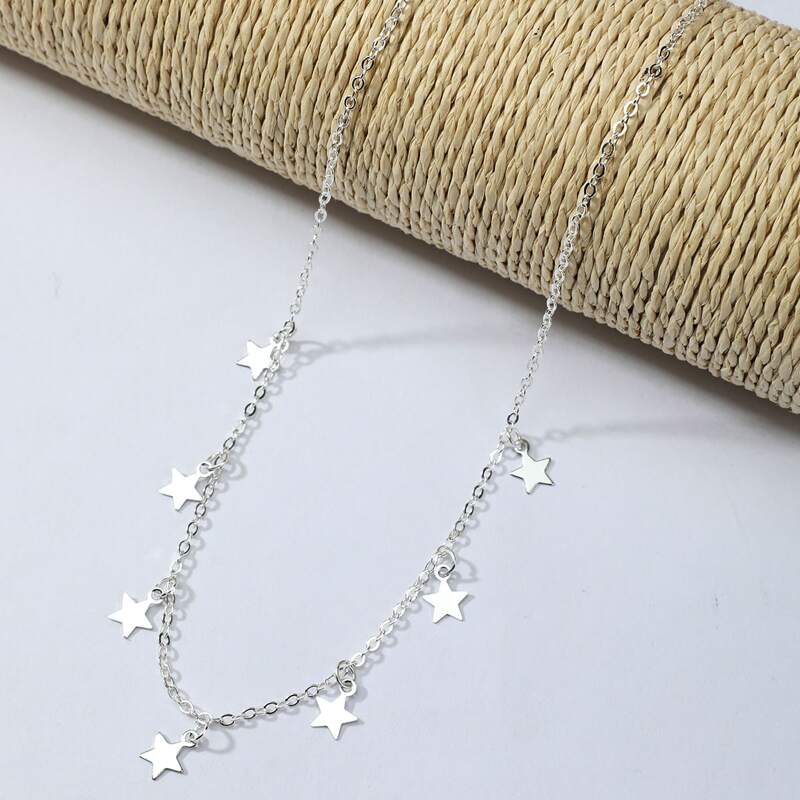 

Star Tassel Chain Necklace, Silver