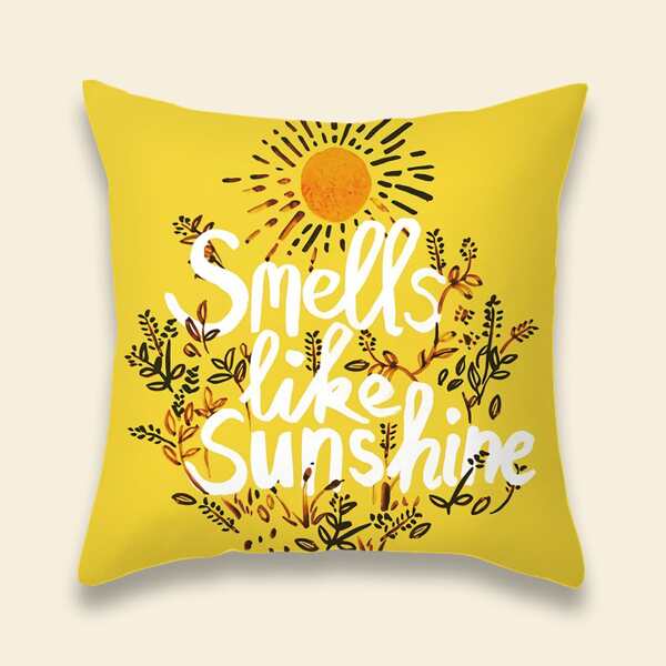 

Plant Print Cushion Cover Without Filler, Multicolor