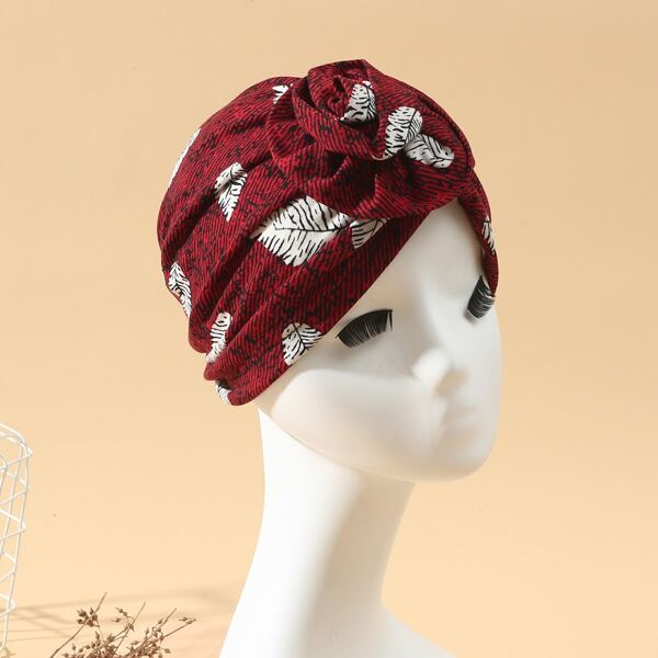 

Leaf Print Hat, Red
