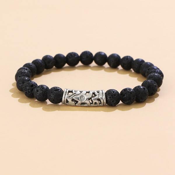 

Stone Beaded Bracelet, Black