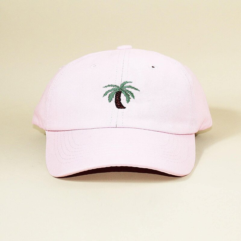

Guys Coconut Tree Pattern Baseball Cap, Baby pink