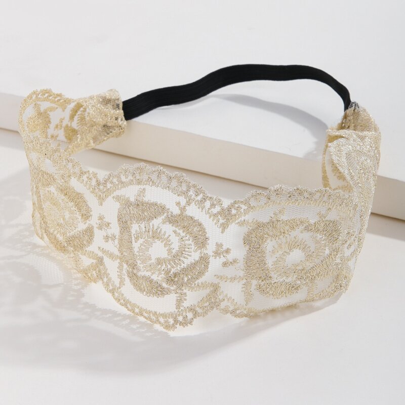 

Floral Lace Hair Band, Beige