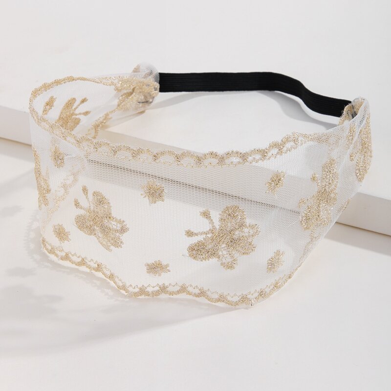 

Butterfly Lace Hair Band, Beige