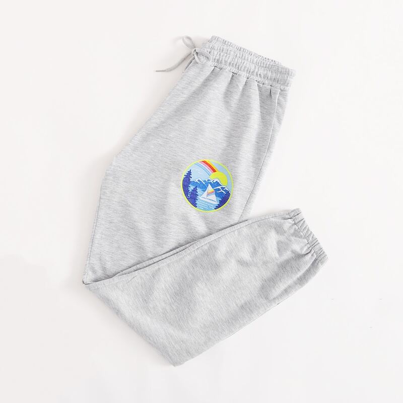 

Graphic Drawstring Sweatpants, Light grey