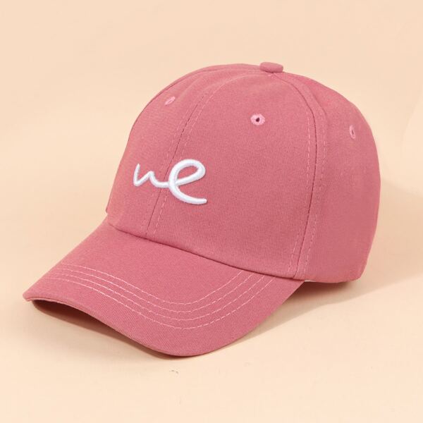 

Men Letter Embroidered Baseball Cap, Pink