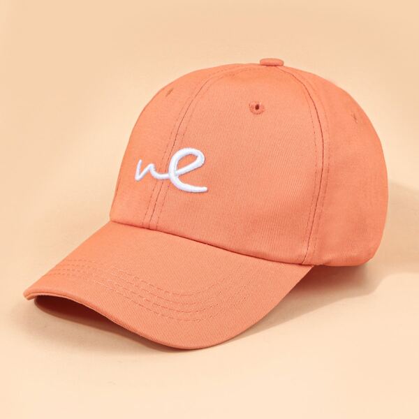 

Men Letter Embroidered Baseball Cap, Orange