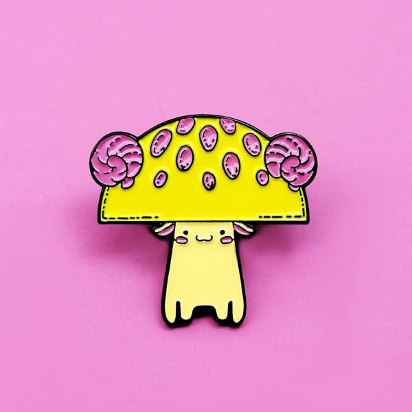 

Kids Mushroom Design Brooch, Multicolor