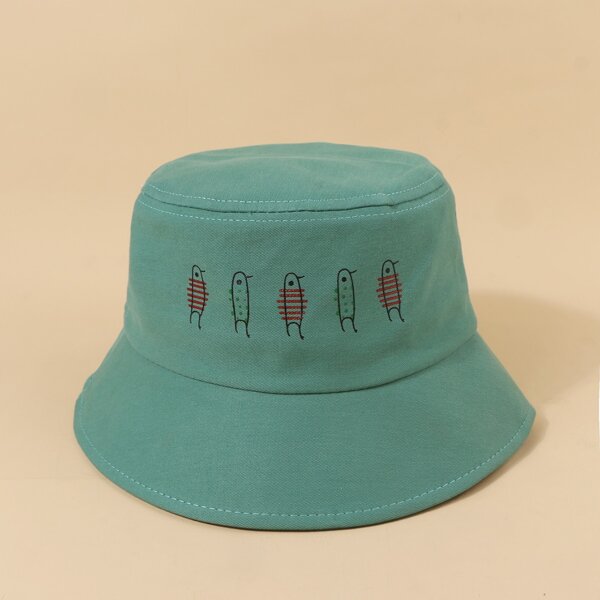 

Cartoon Graphic Bucket Hat, Green