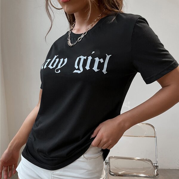 

Letter Graphic Tee, Black