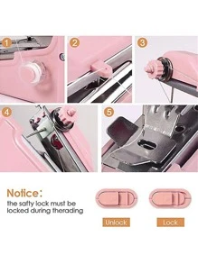 1pc Multifunction Sewing Machine - Pink - View 4