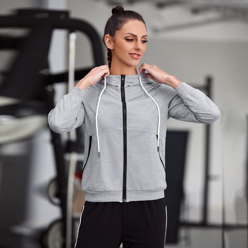

Zip Up Hooded Sports Jacket, Grey