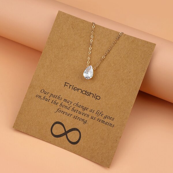 

Waterdrop Charm Necklace, Gold