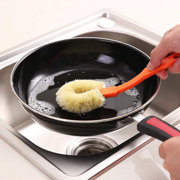 

1pc Long Handle Cleaning Brush, Orange