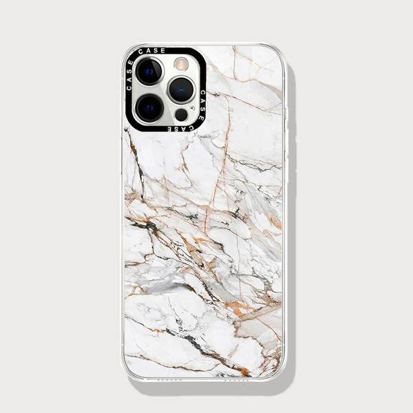 

Marble Pattern Phone Case, White