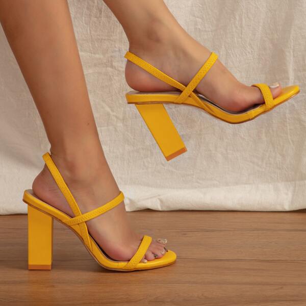 

Chunky Heeled Slingback Sandals, Yellow