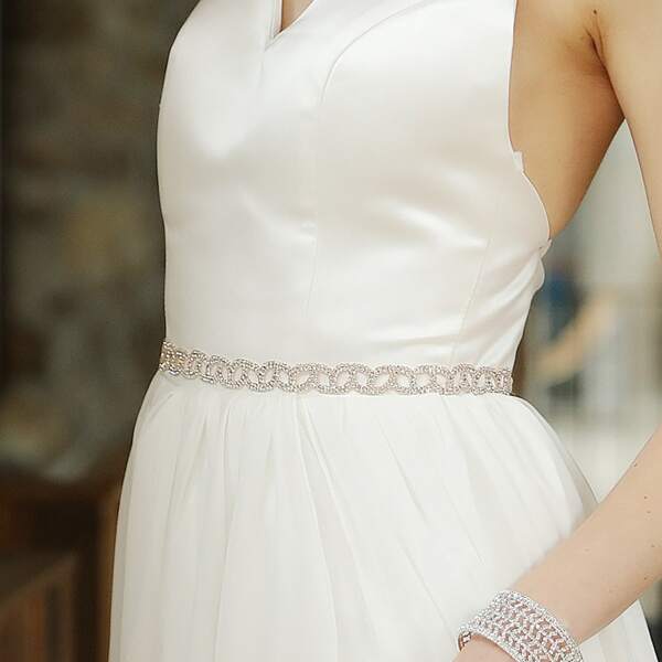 

Rhinestone Bridal Belt, Gold