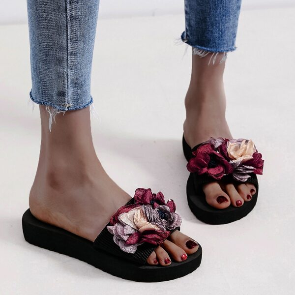 

Floral Decor Slides, Red