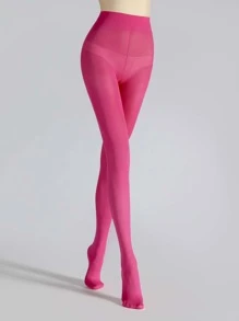 Simple Plain Tights - Pink - View 2