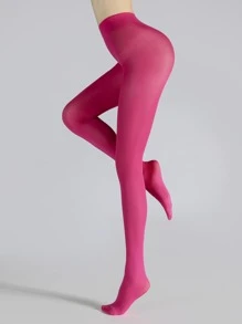 Simple Plain Tights - Pink - View 4