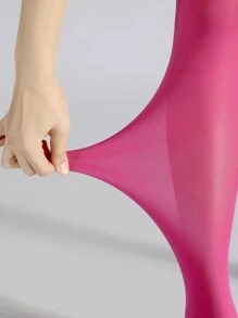 Simple Plain Tights - Pink - View 8
