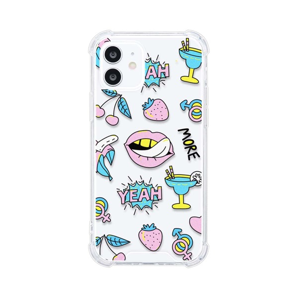 

Strawberry Pattern Clear Phone Case, Multicolor