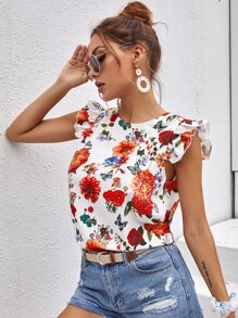 SHEIN LUNE Áo sơ mi Nút Hoa Boho - Nhiều màu - Xem 3