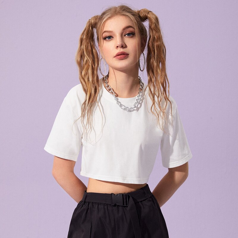 

Solid Crop Tee, White