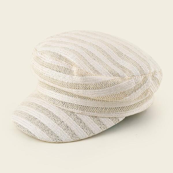

Two Tone Baker Boy Cap, White