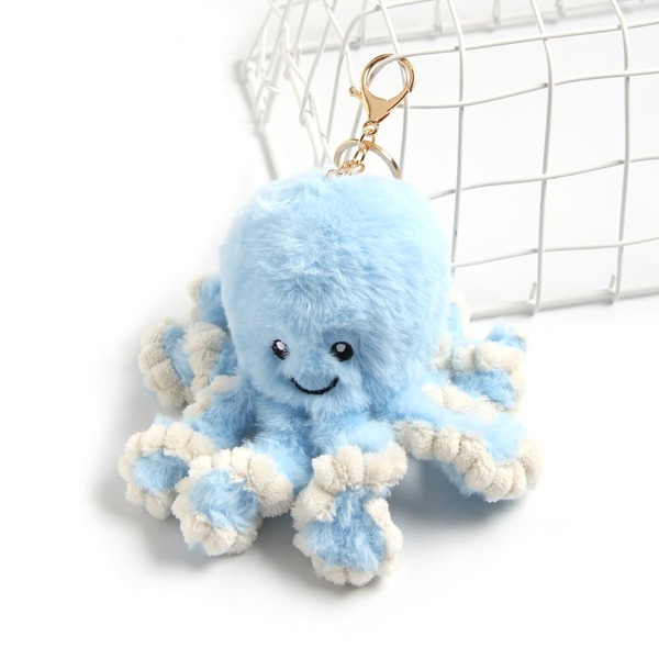 

Cartoon Octopus Keychain, Blue