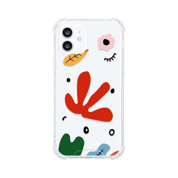 

Colorful Plants Print Clear Phone Case, Multicolor