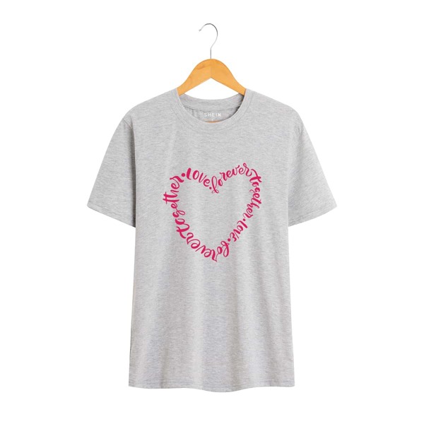 

Slogan Graphic Short Sleeve Tee, Light grey