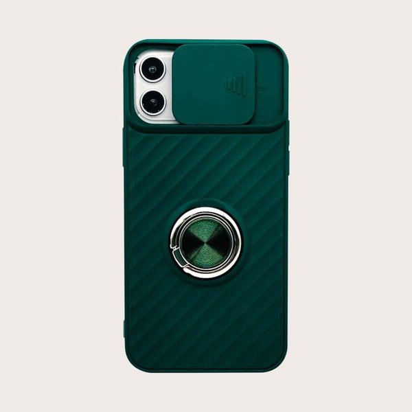 

Solid Ring Holder Phone Case, Dark green