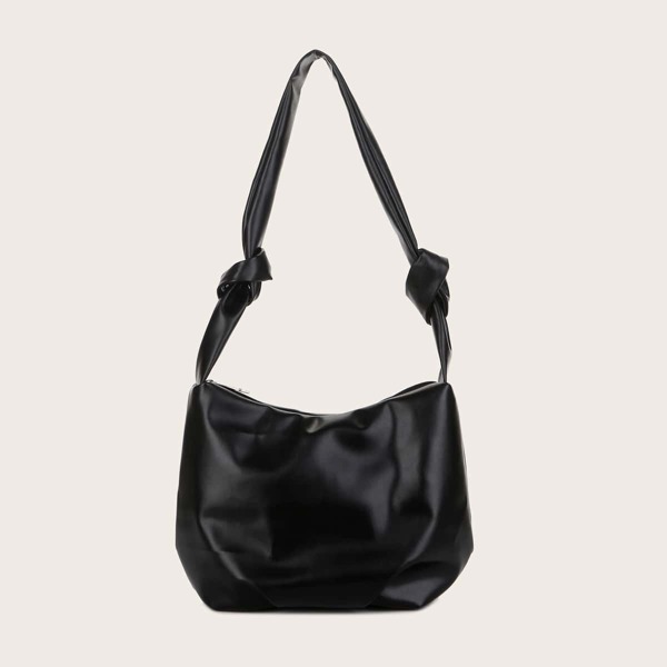 

Ruched Shoulder Bag, Black