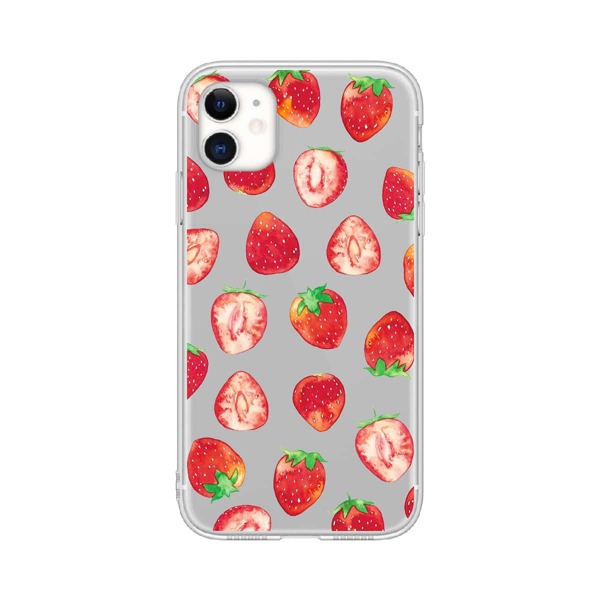 

Strawberry Clear Phone Case, Red