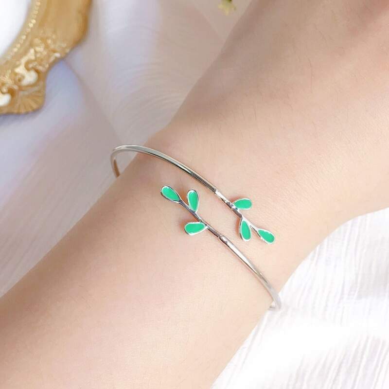 

1pc Skinny Cuff Bangle, Mint green