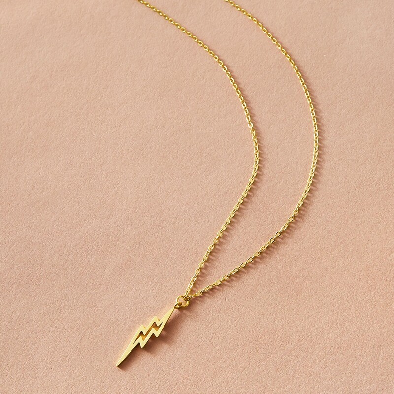 

1pc Flash Pendant Chain Necklace, Gold