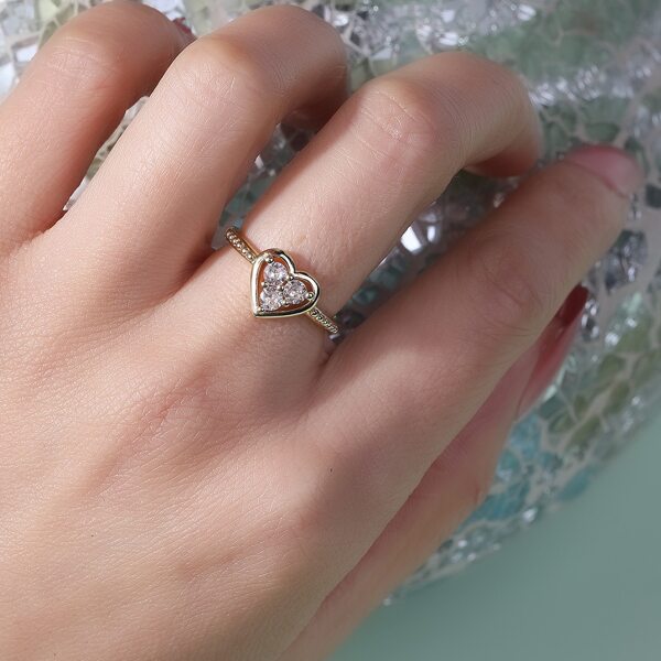 

Heart Zircon Decor Ring, Gold