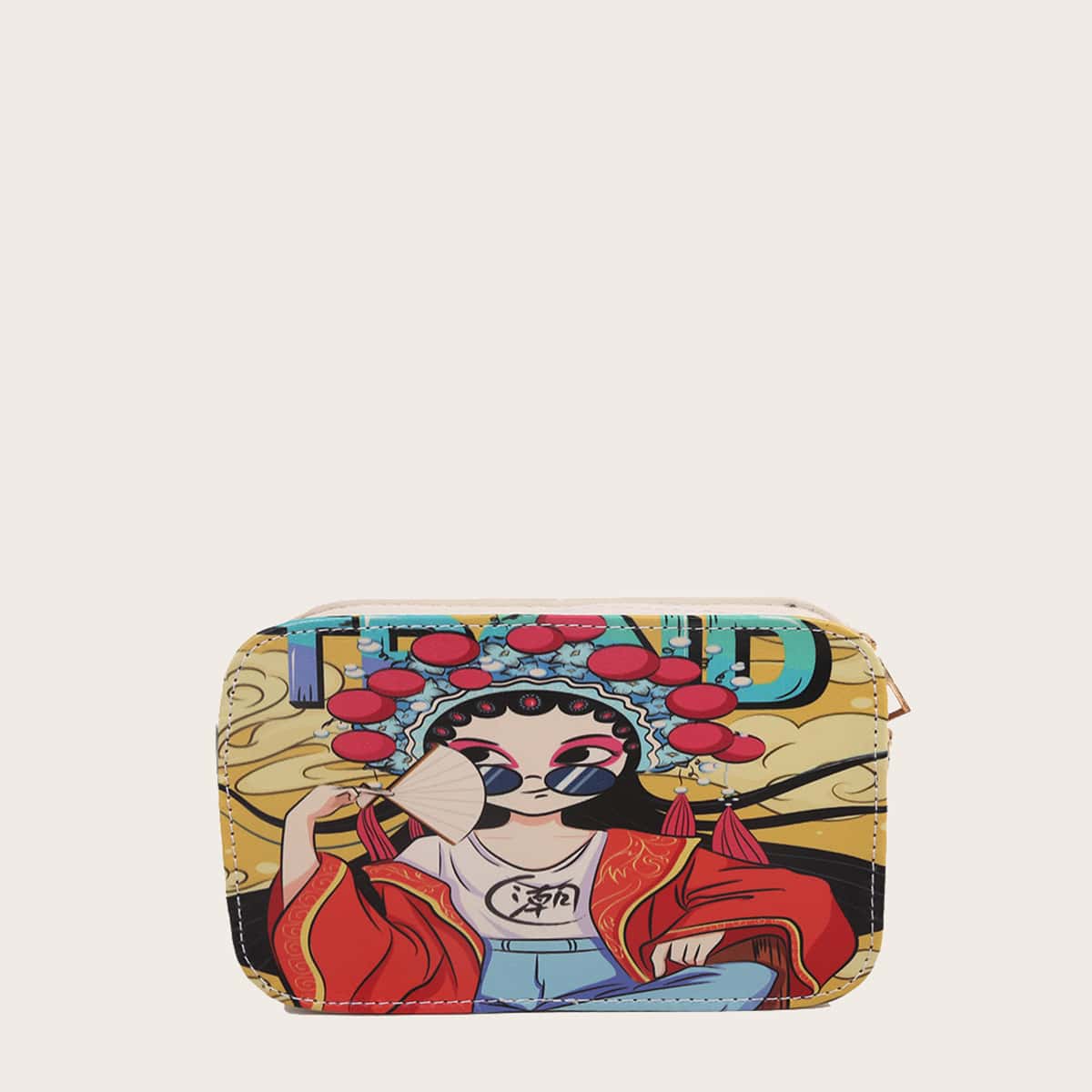 

Cartoon Peking Opera Character Crossbody Bag, Multicolor