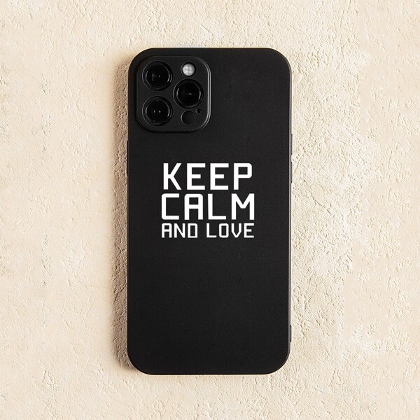 

Letter Graphic Phone Case, Black