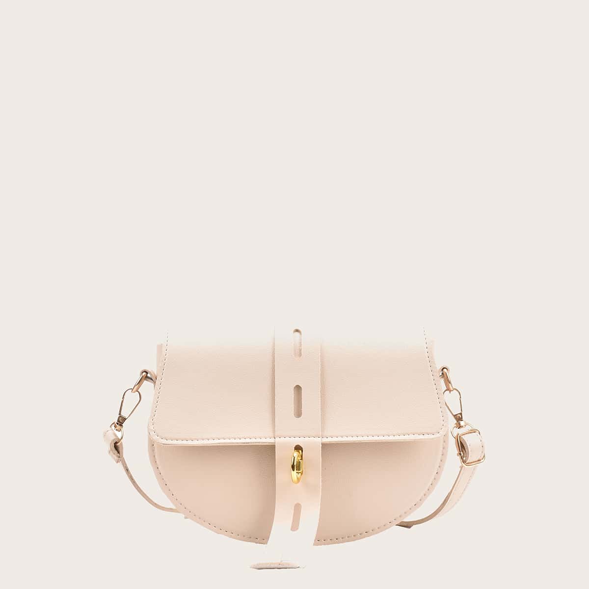 

Ring Buckle Saddle Bag, Beige