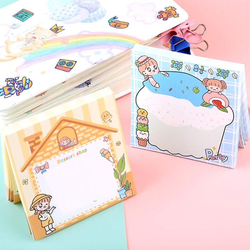 

1pc Cartoon Graphic Random Memo Pad, Multicolor
