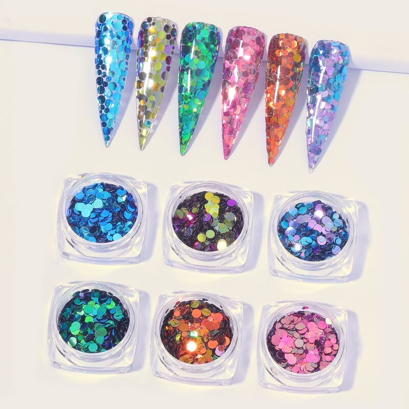 

6boxes Sequin Nail Art Decoration, Multicolor