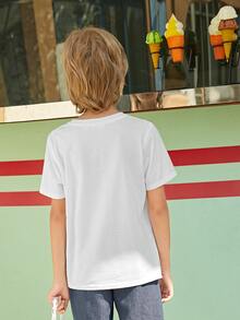 SHEIN Boys Graphic Print Tee - White - View 2